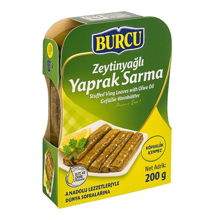 Burcu fyllda vindruvblad med olivolja 8 x 200 g